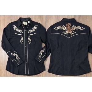 Roper Women’s Western Snap Shirt Horse Embroidery Cowboy